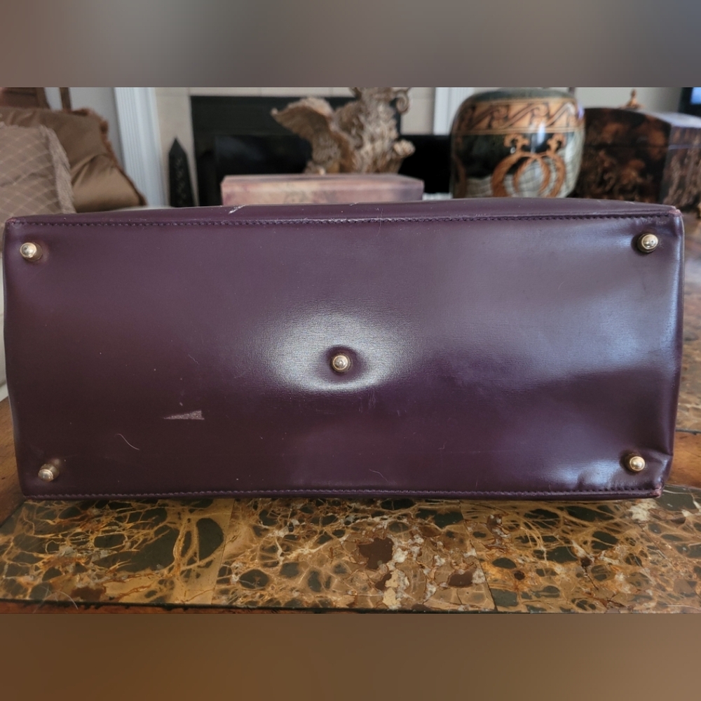 GUCCI Elegant Purple Leather Tote Bag Rehab - Picture 6 of 10